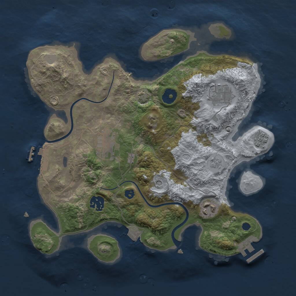 Rust Map: Procedural Map, Size: 3000, Seed: 210931077, 11 Monuments