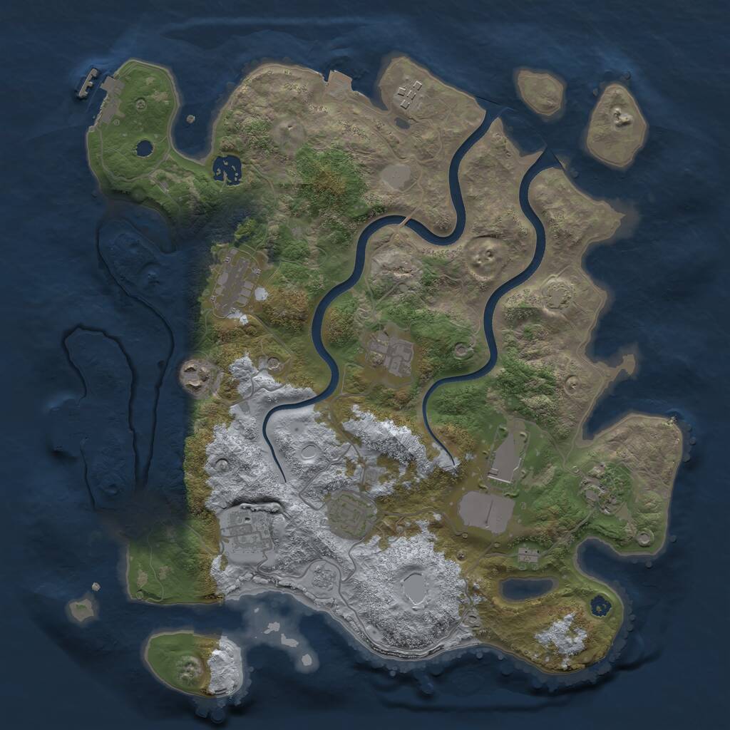 Rust Map: Procedural Map, Size: 3600, Seed: 2046, 15 Monuments
