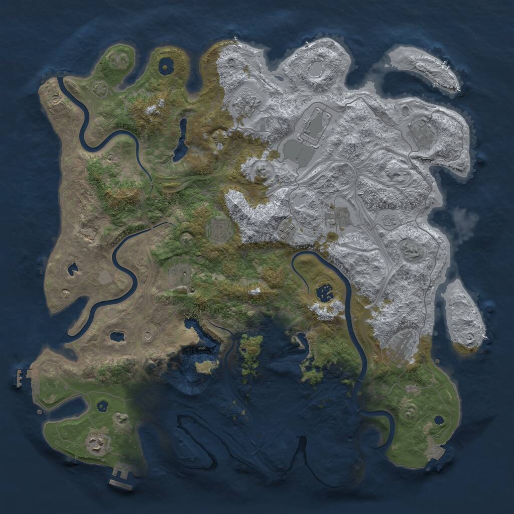 Rust Map: Procedural Map, Size: 4500, Seed: 1949801118, 16 Monuments