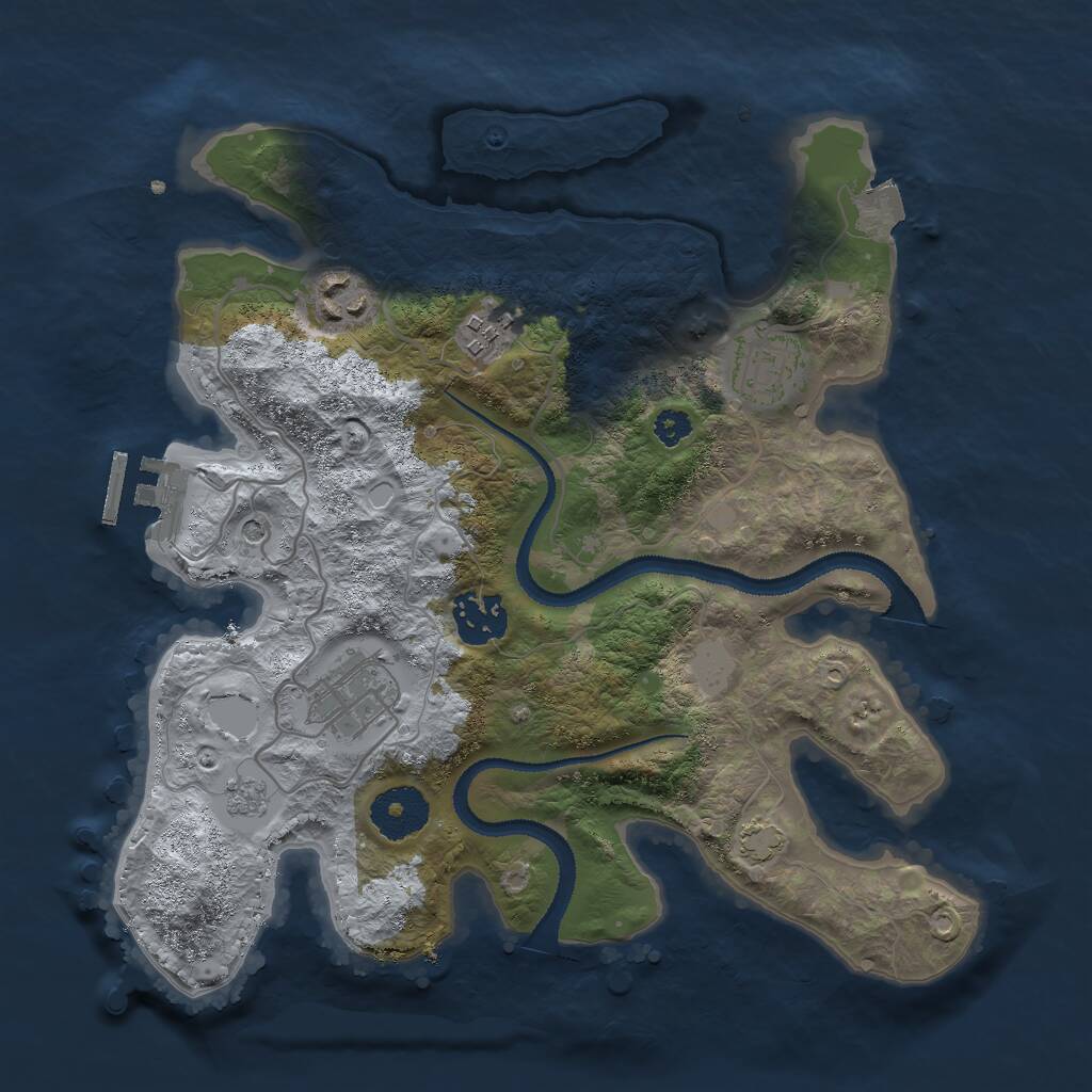 Rust Map: Procedural Map, Size: 3000, Seed: 129273783, 10 Monuments