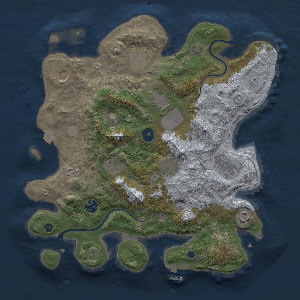 Rust Map: Procedural Map, Size: 3500, Seed: 1015, 14 Monuments