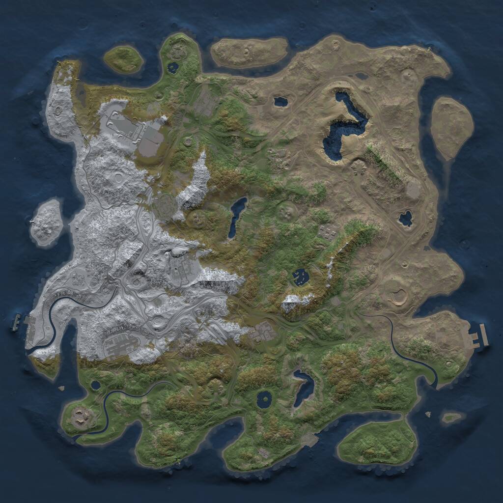 Rust Map: Procedural Map, Size: 4550, Seed: 107590254, 17 Monuments