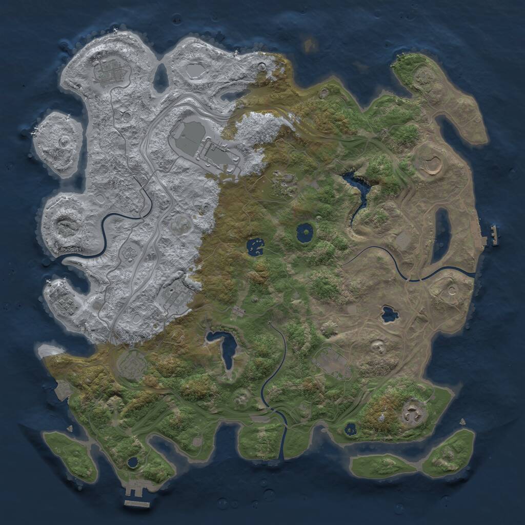 Rust Map: Procedural Map, Size: 4250, Seed: 3447, 16 Monuments