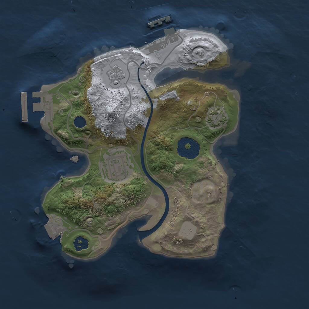 Rust Map: Procedural Map, Size: 2100, Seed: 2079796584, 6 Monuments