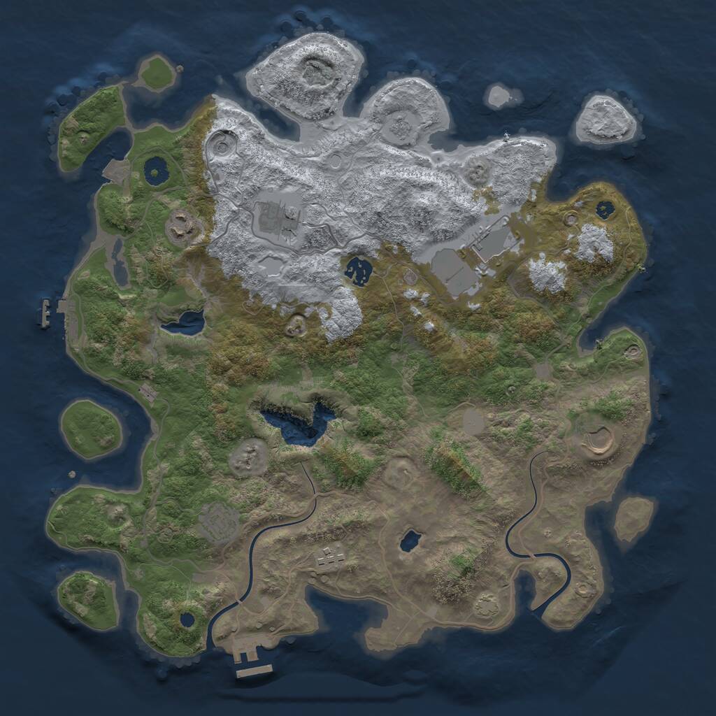 Rust Map: Procedural Map, Size: 4000, Seed: 488608672, 13 Monuments