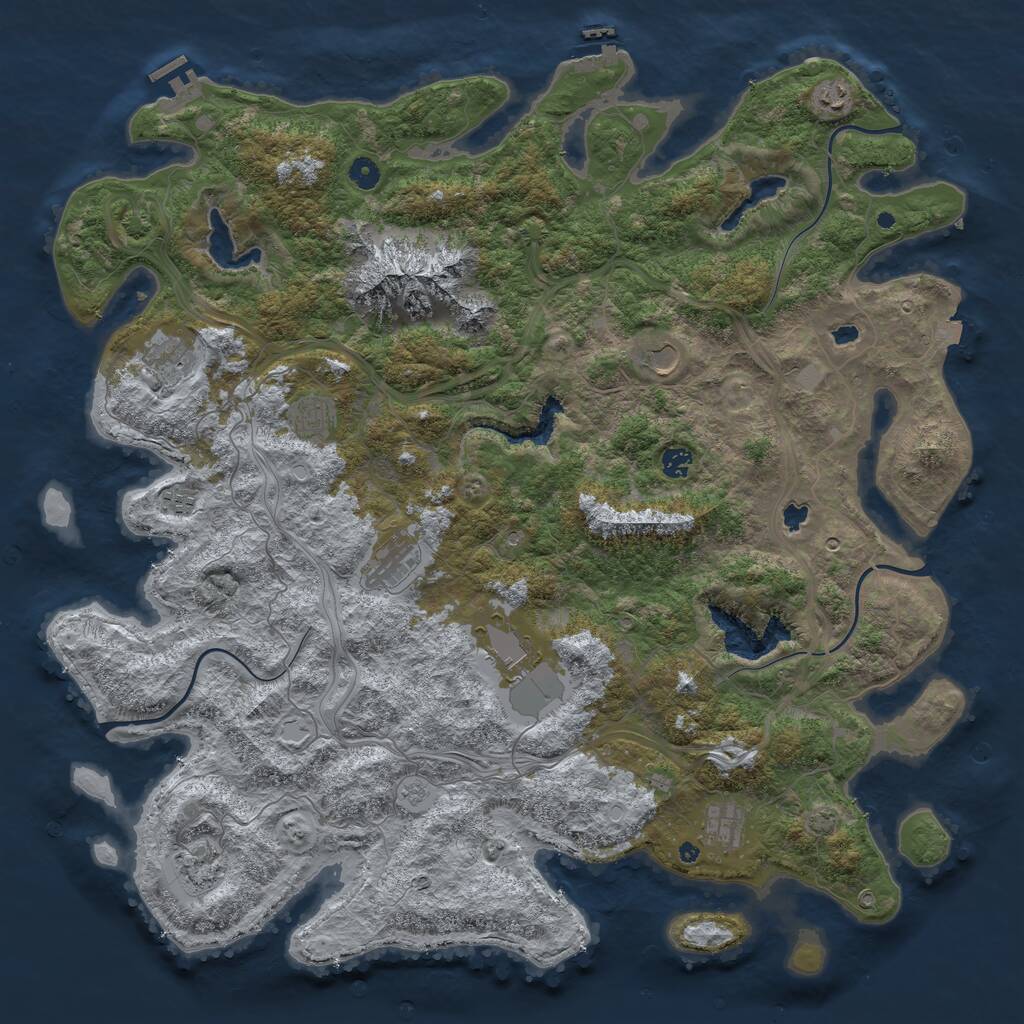 Rust Map: Procedural Map, Size: 5000, Seed: 615485, 16 Monuments