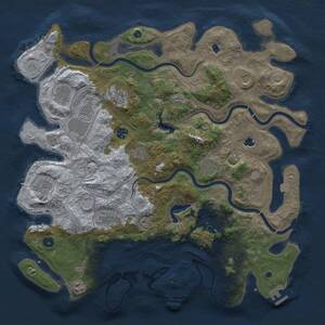 Thumbnail Rust Map: Procedural Map, Size: 4500, Seed: 1034637502, 17 Monuments