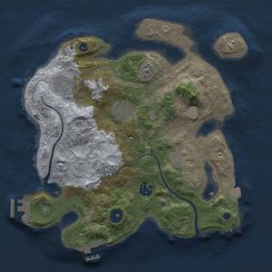 Thumbnail Rust Map: Procedural Map, Size: 3000, Seed: 1389823687, 10 Monuments