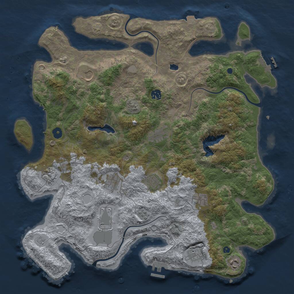 Rust Map: Procedural Map, Size: 4225, Seed: 2147483647, 17 Monuments