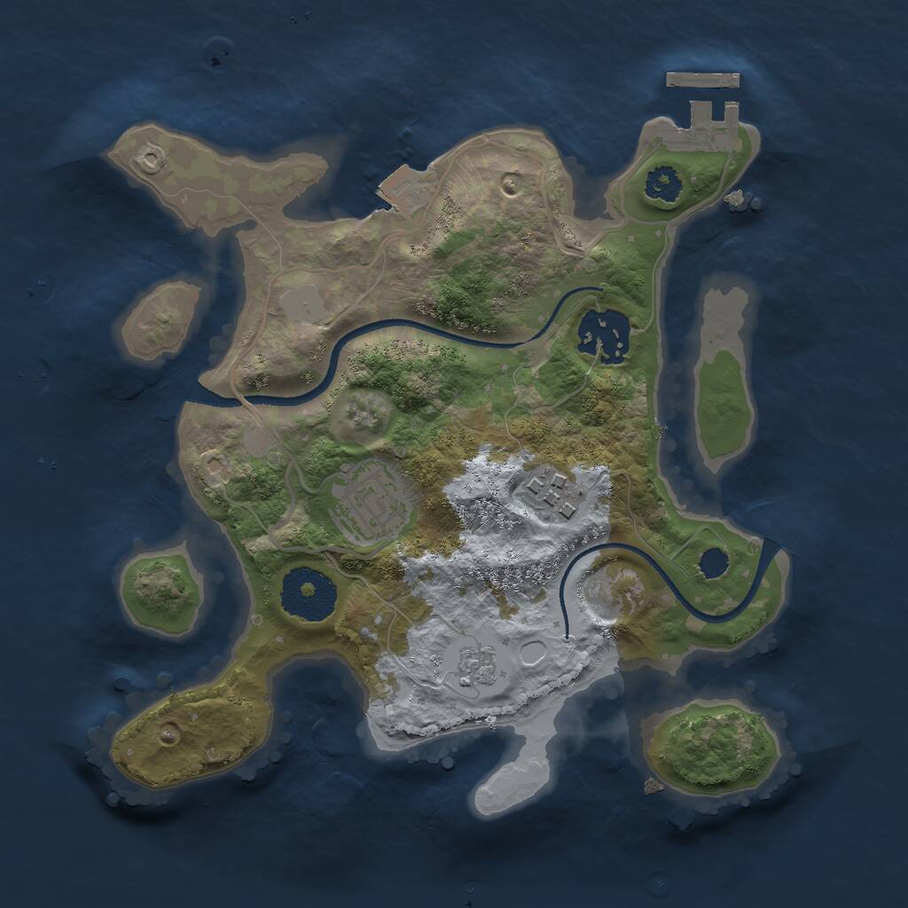 Rust Map: Procedural Map, Size: 2500, Seed: 423577, 6 Monuments