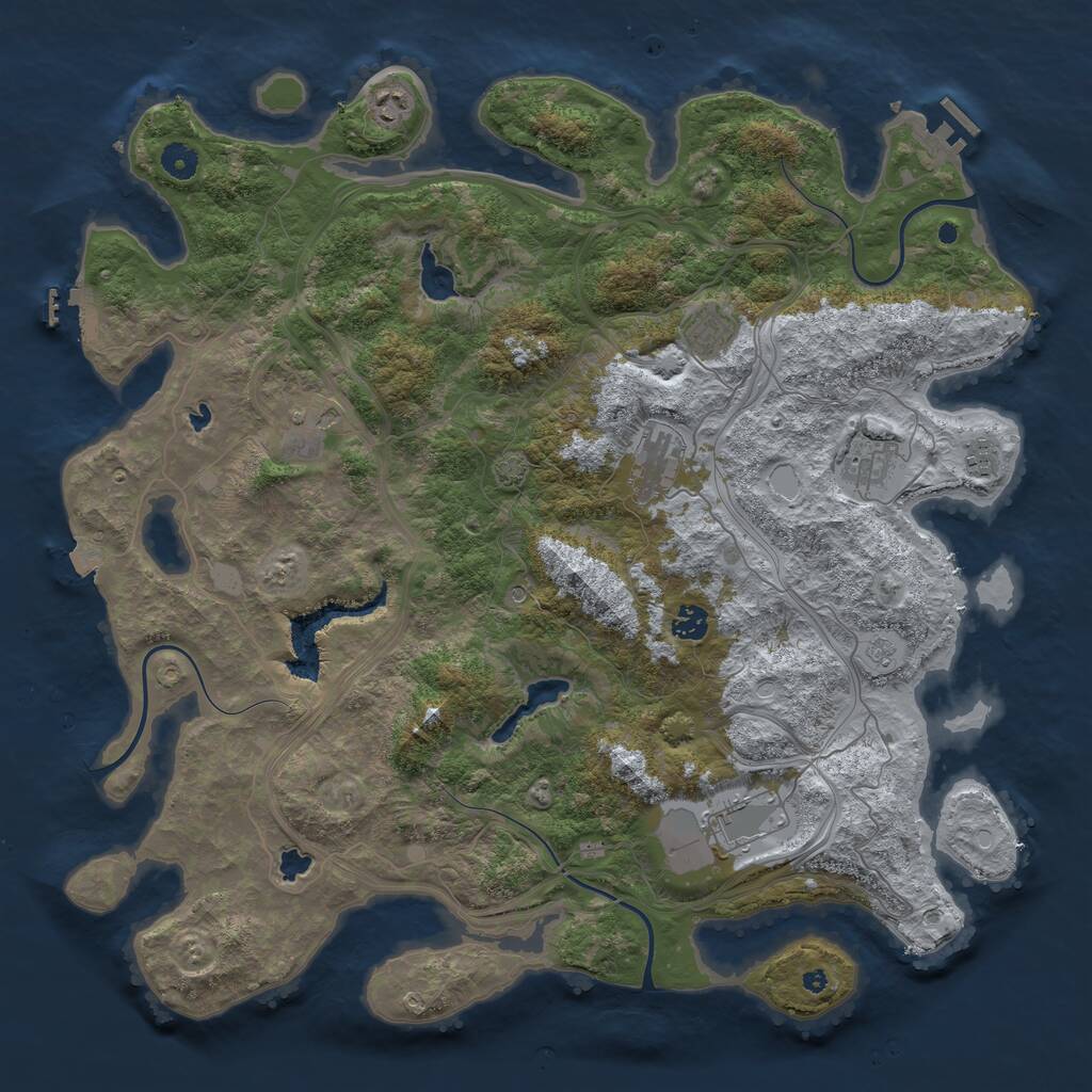 Rust Map: Procedural Map, Size: 4500, Seed: 1683596102, 14 Monuments