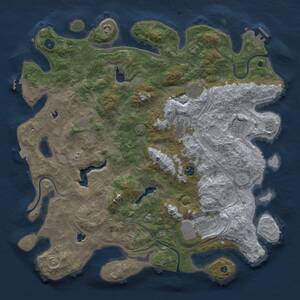 Thumbnail Rust Map: Procedural Map, Size: 4500, Seed: 1683596102, 14 Monuments