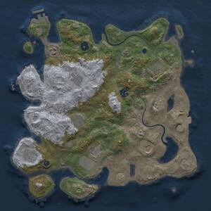 Thumbnail Rust Map: Procedural Map, Size: 3600, Seed: 740956449, 15 Monuments