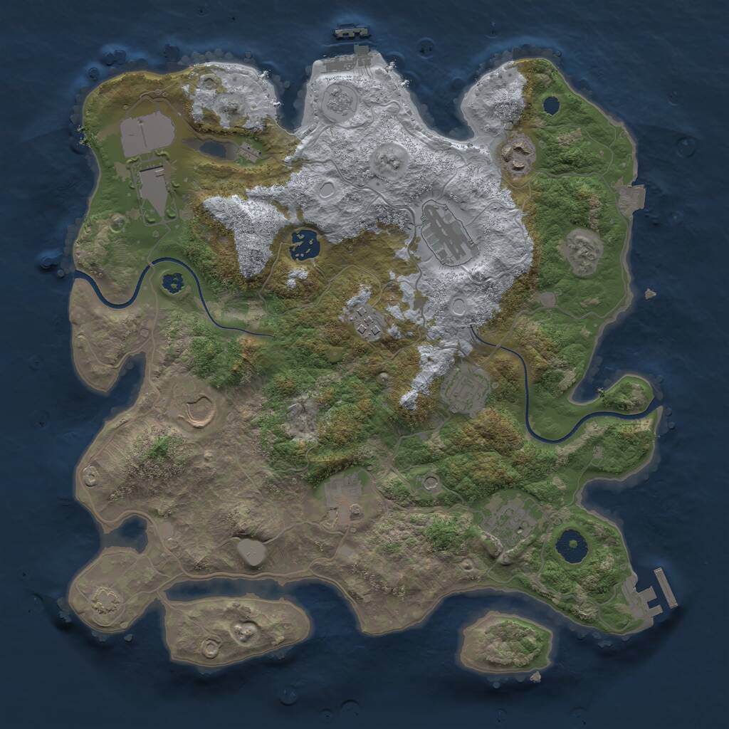 Rust Map: Procedural Map, Size: 3500, Seed: 1774128213, 15 Monuments
