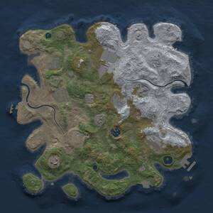 Thumbnail Rust Map: Procedural Map, Size: 3600, Seed: 3003, 16 Monuments