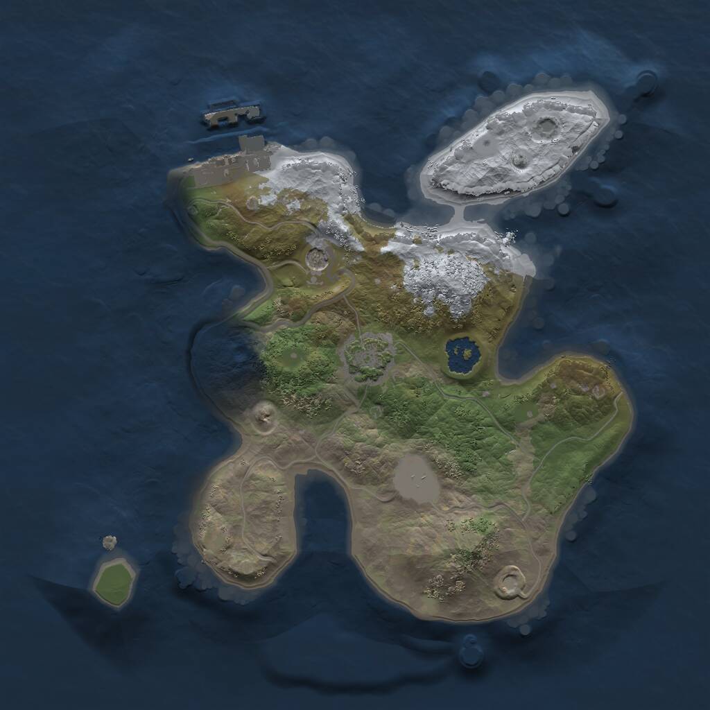 Rust Map: Procedural Map, Size: 2000, Seed: 1870792473, 4 Monuments