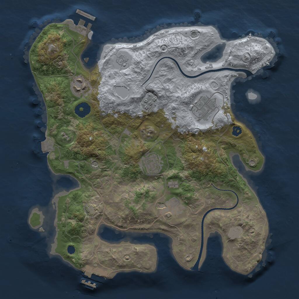 Rust Map: Procedural Map, Size: 3000, Seed: 659592950, 11 Monuments