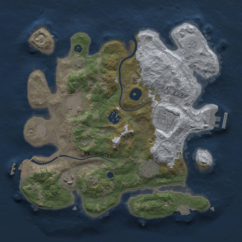 Rust Map: Procedural Map, Size: 3000, Seed: 1785907450, 11 Monuments