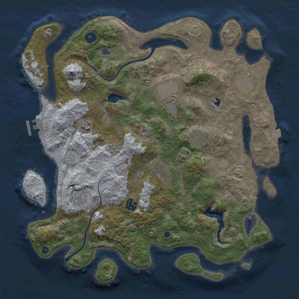 Rust Map: Procedural Map, Size: 4000, Seed: 682057780, 13 Monuments