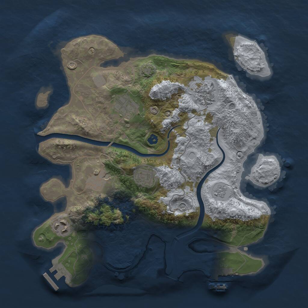 Rust Map: Procedural Map, Size: 3000, Seed: 950494049, 11 Monuments
