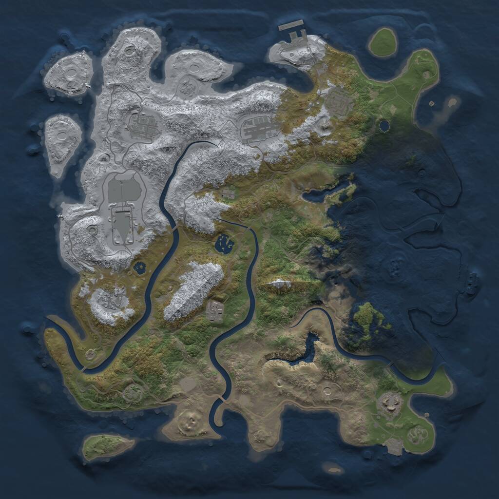Rust Map: Procedural Map, Size: 4000, Seed: 1894182899, 15 Monuments
