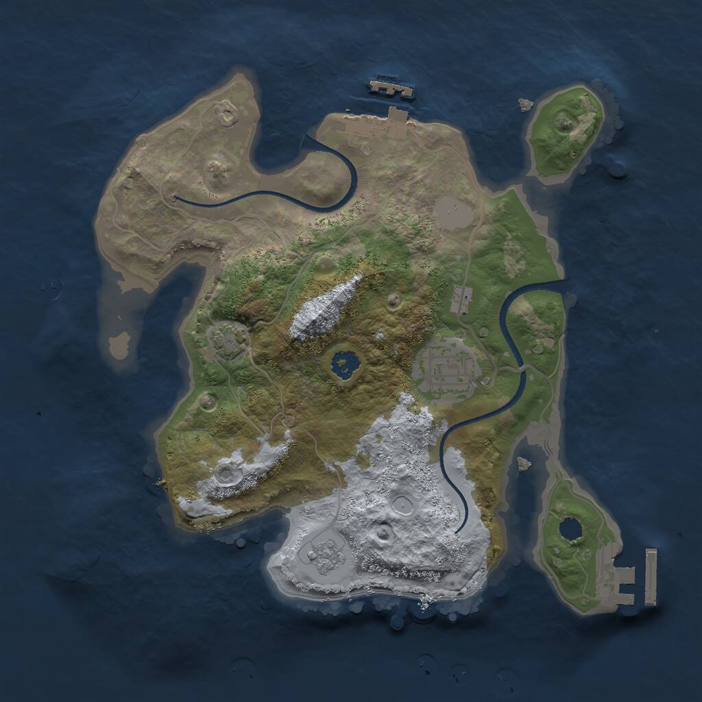 Rust Map: Procedural Map, Size: 2500, Seed: 10420, 6 Monuments