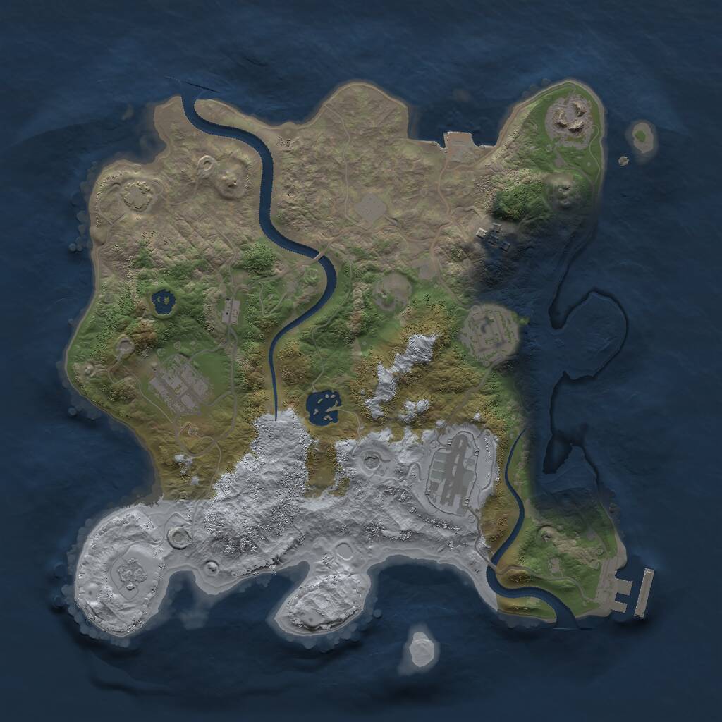 Rust Map: Procedural Map, Size: 3000, Seed: 7982501, 11 Monuments