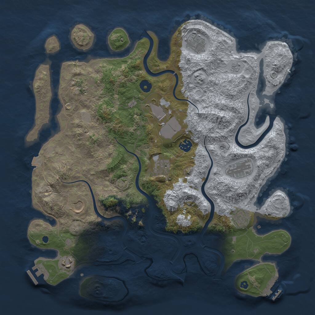 Rust Map: Procedural Map, Size: 3900, Seed: 14254, 16 Monuments