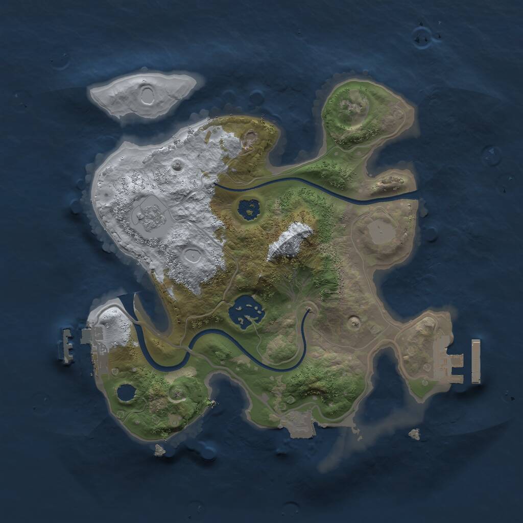 Rust Map: Procedural Map, Size: 2400, Seed: 567854, 5 Monuments