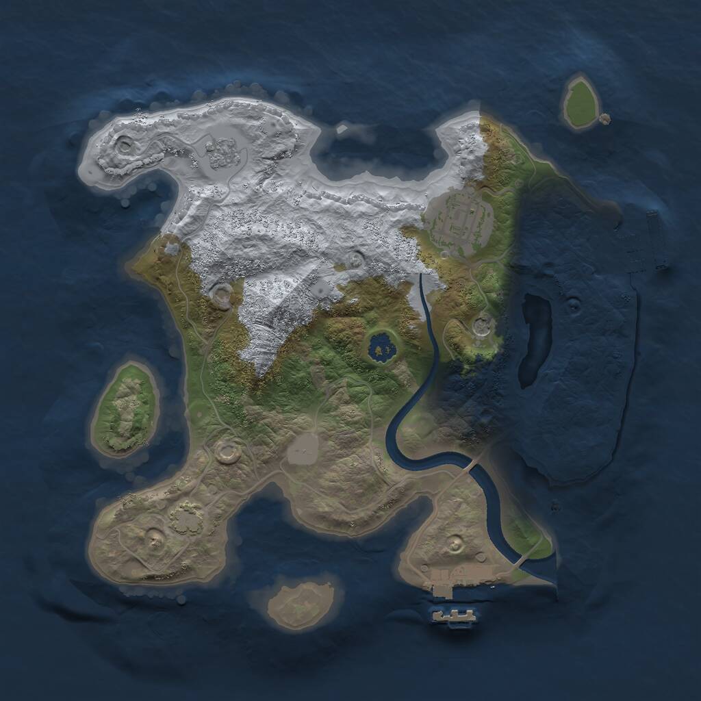 Rust Map: Procedural Map, Size: 2500, Seed: 12362136, 7 Monuments