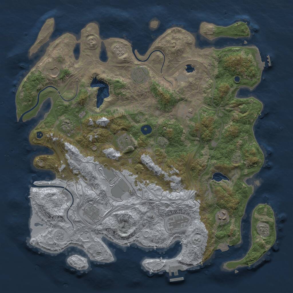 Rust Map: Procedural Map, Size: 4250, Seed: 1487151215, 16 Monuments