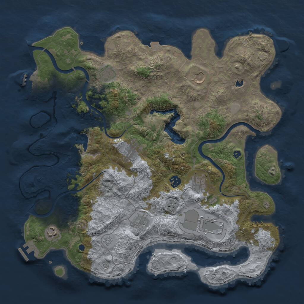 Rust Map: Procedural Map, Size: 4000, Seed: 623443717, 15 Monuments