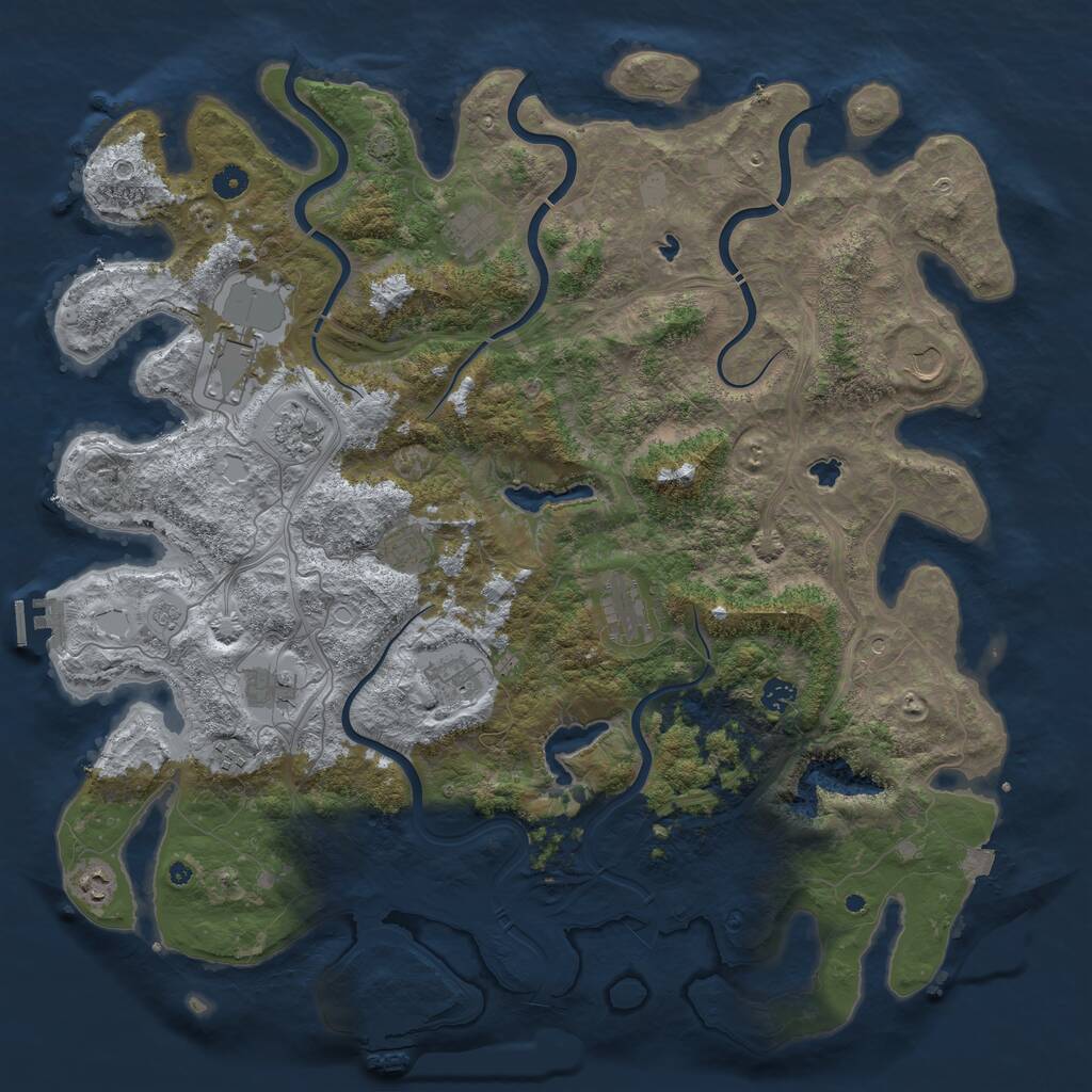 Rust Map: Procedural Map, Size: 4800, Seed: 1958616361, 17 Monuments