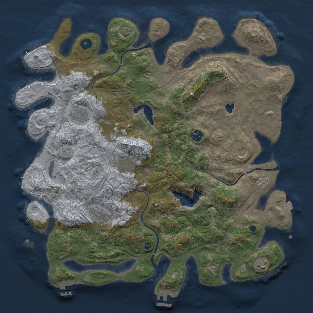 Rust Map: Procedural Map, Size: 4250, Seed: 1018102298, 13 Monuments