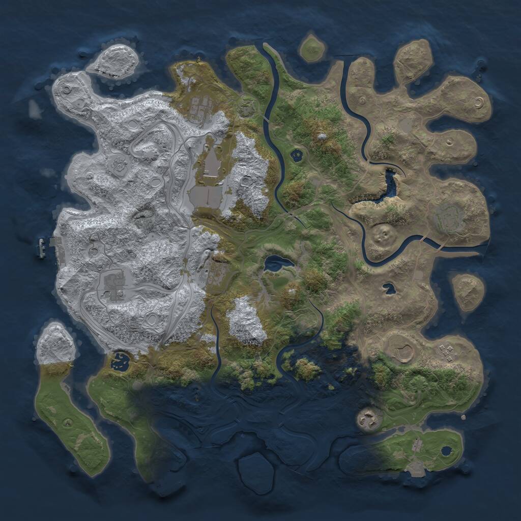 Rust Map: Procedural Map, Size: 4250, Seed: 1111553164, 15 Monuments