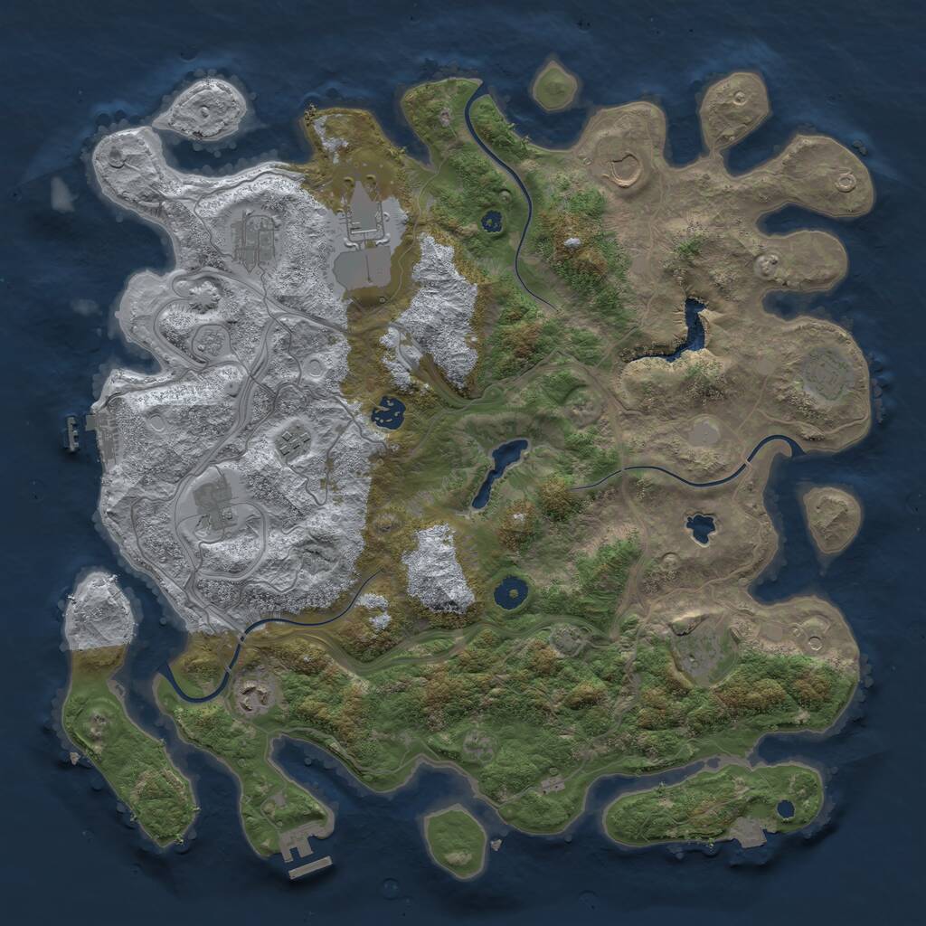 Rust Map: Procedural Map, Size: 4250, Seed: 1111553164, 15 Monuments