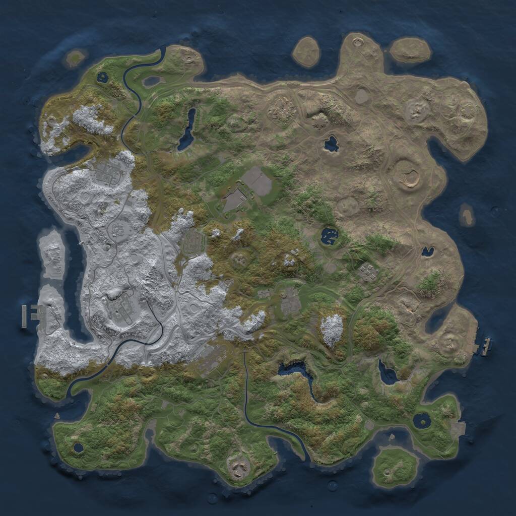 Rust Map: Procedural Map, Size: 4500, Seed: 272489043, 17 Monuments