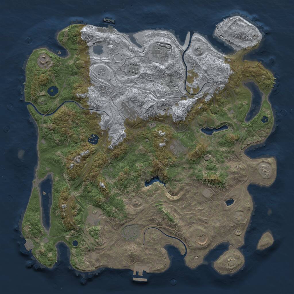 Rust Map: Procedural Map, Size: 4250, Seed: 72777, 15 Monuments