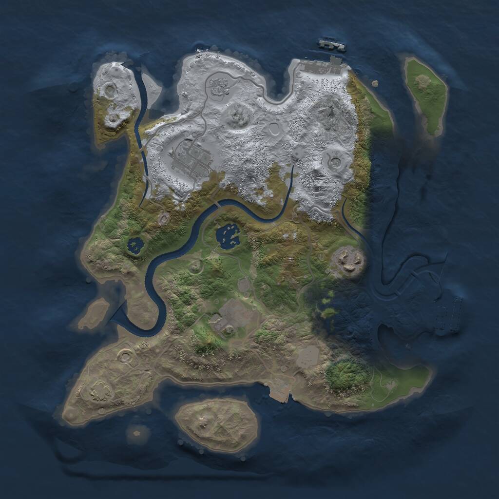 Rust Map: Procedural Map, Size: 3000, Seed: 1593249147, 10 Monuments