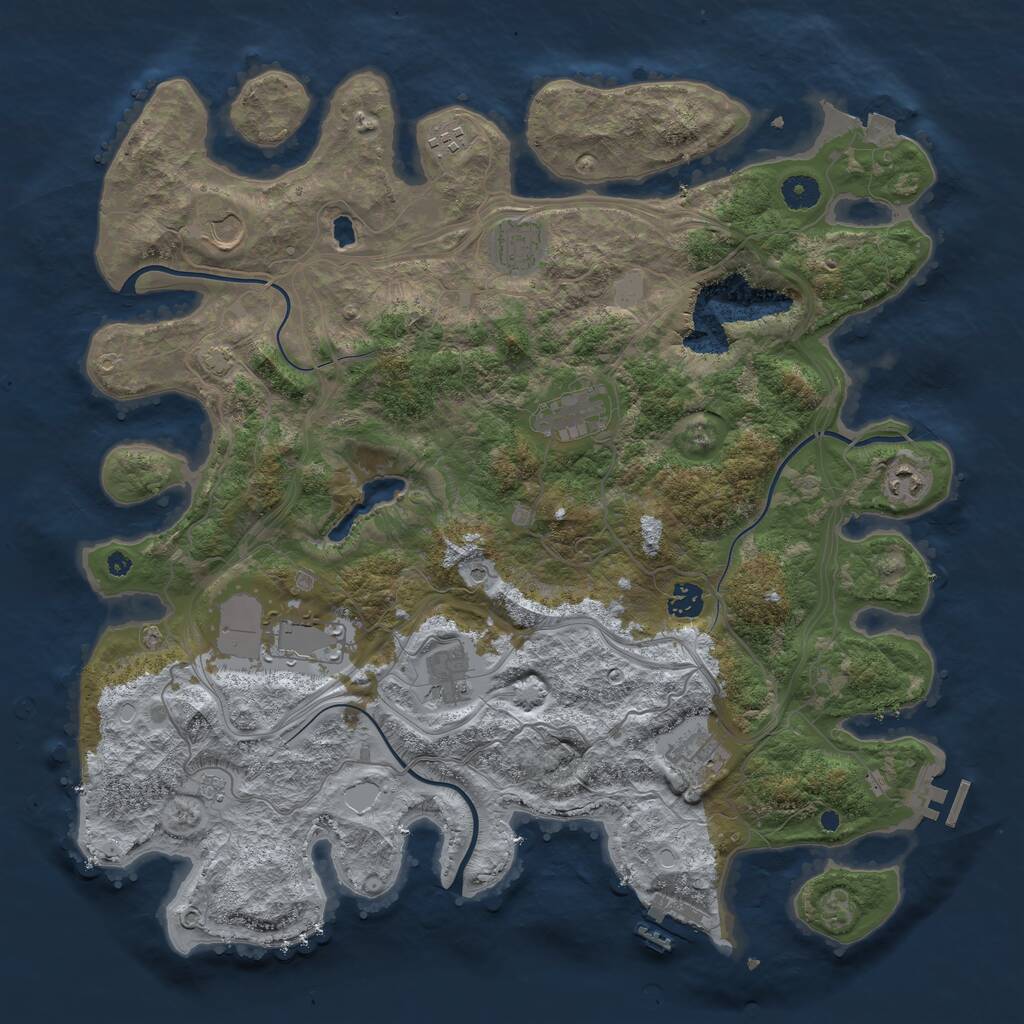 Rust Map: Procedural Map, Size: 4250, Seed: 1895802, 15 Monuments