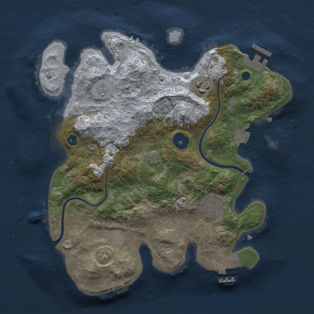 Rust Map: Procedural Map, Size: 3000, Seed: 629783567, 9 Monuments