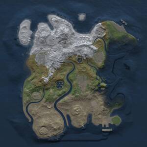 Thumbnail Rust Map: Procedural Map, Size: 3000, Seed: 629783567, 11 Monuments