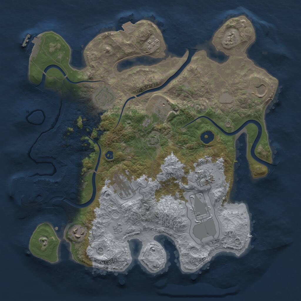 Rust Map: Procedural Map, Size: 3500, Seed: 548261545, 14 Monuments