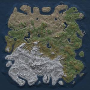 Thumbnail Rust Map: Procedural Map, Size: 5000, Seed: 11301991, 16 Monuments