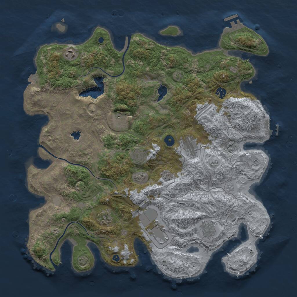 Rust Map: Procedural Map, Size: 4250, Seed: 1827992550, 15 Monuments