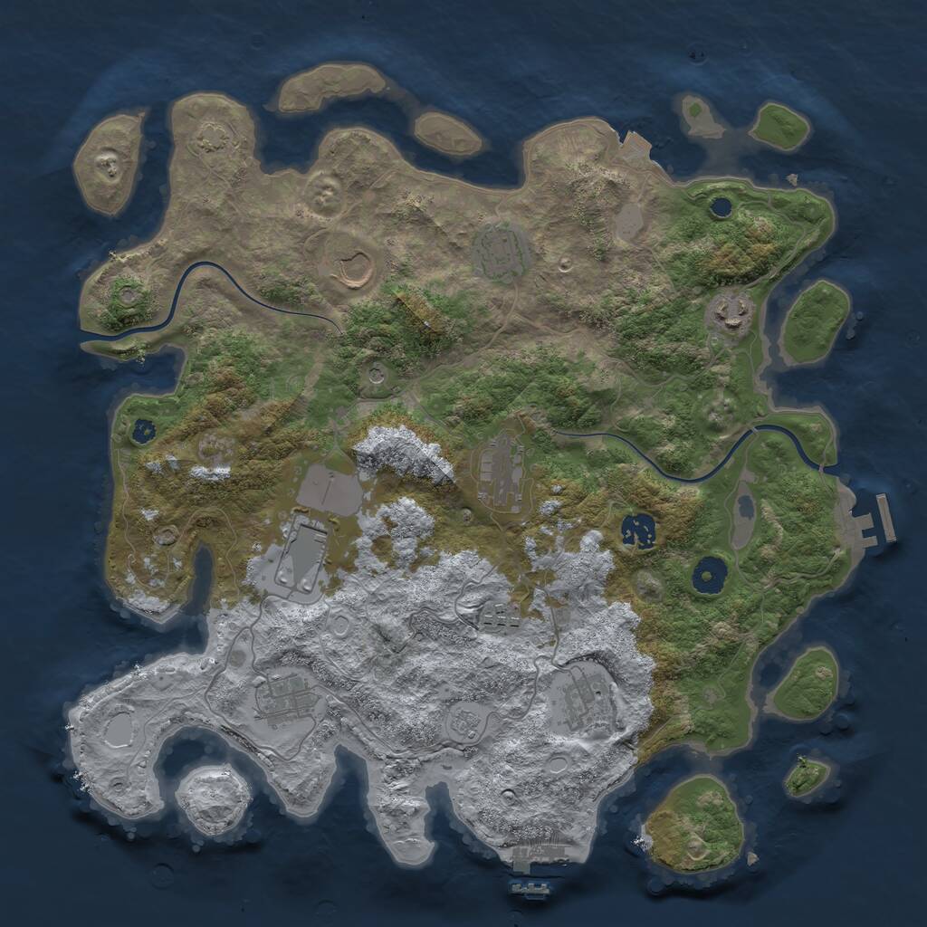 Rust Map: Procedural Map, Size: 3850, Seed: 345342, 15 Monuments