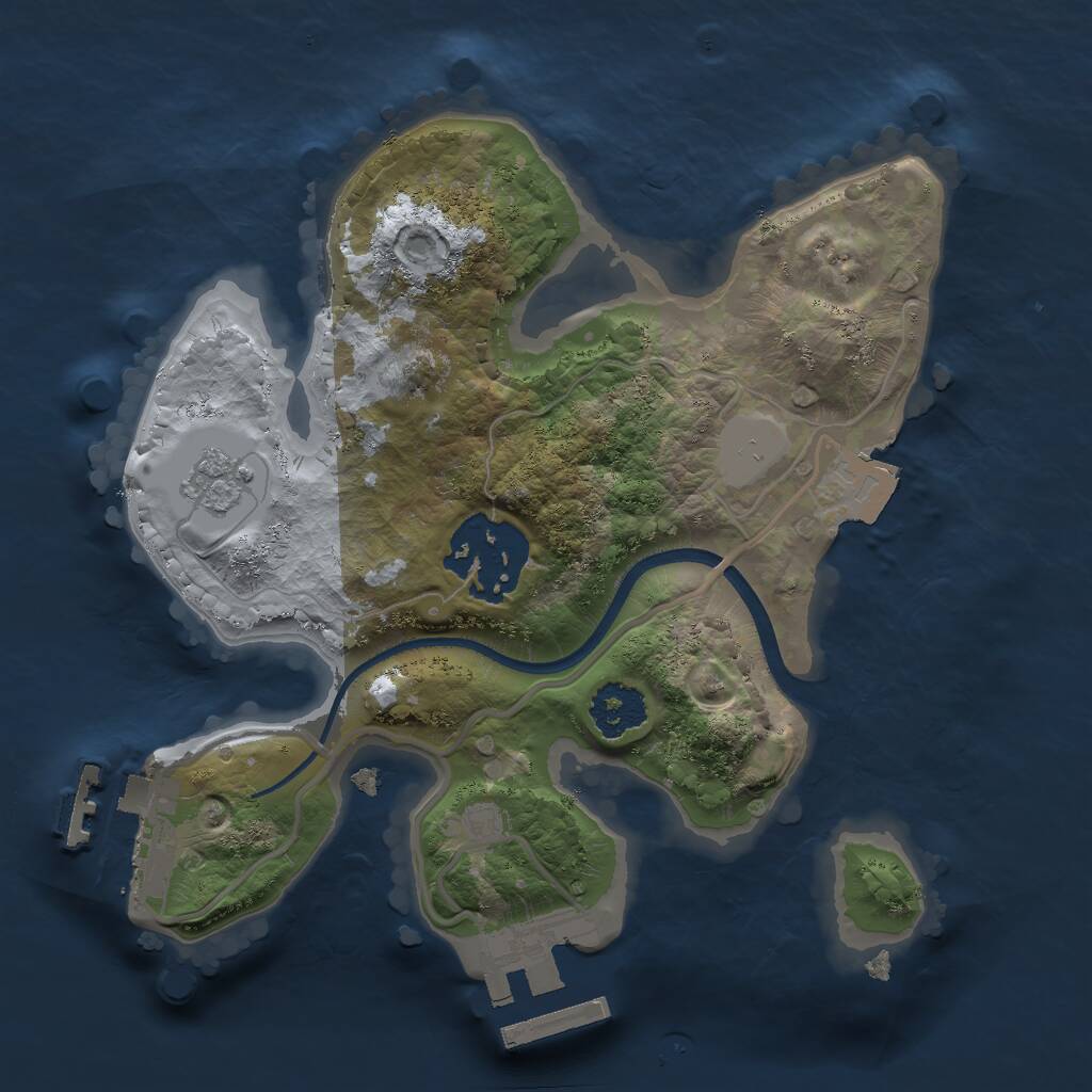 Rust Map: Procedural Map, Size: 2000, Seed: 951981921, 5 Monuments