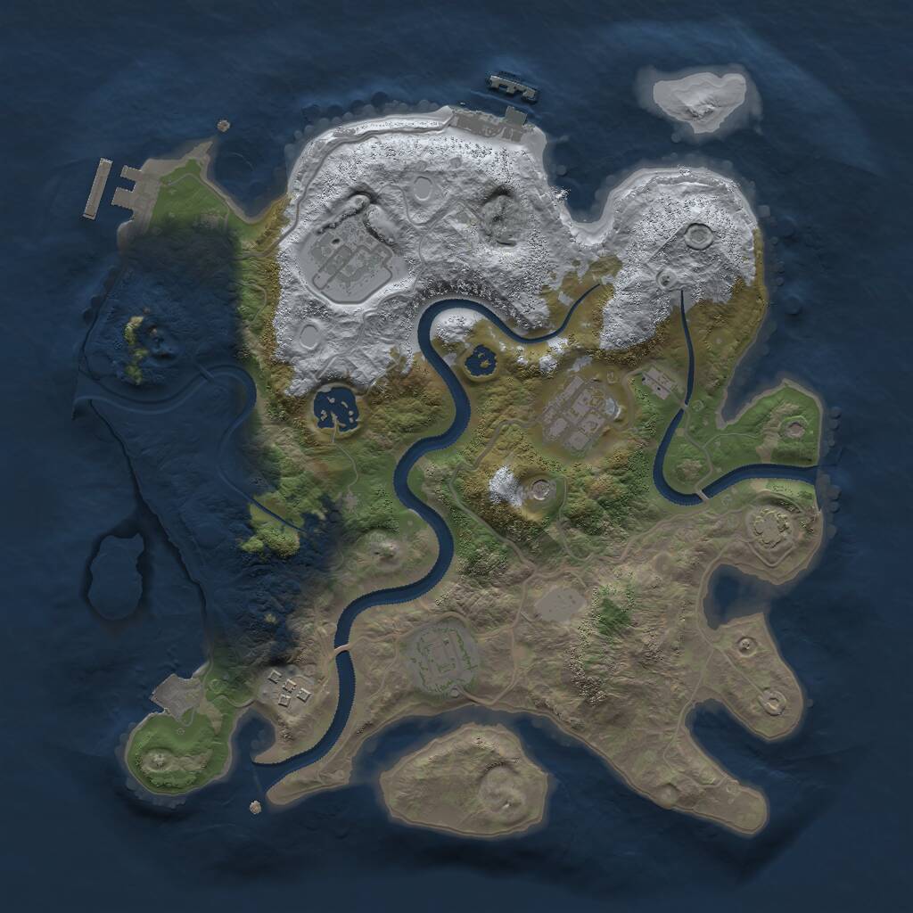 Rust Map: Procedural Map, Size: 3000, Seed: 2031, 10 Monuments