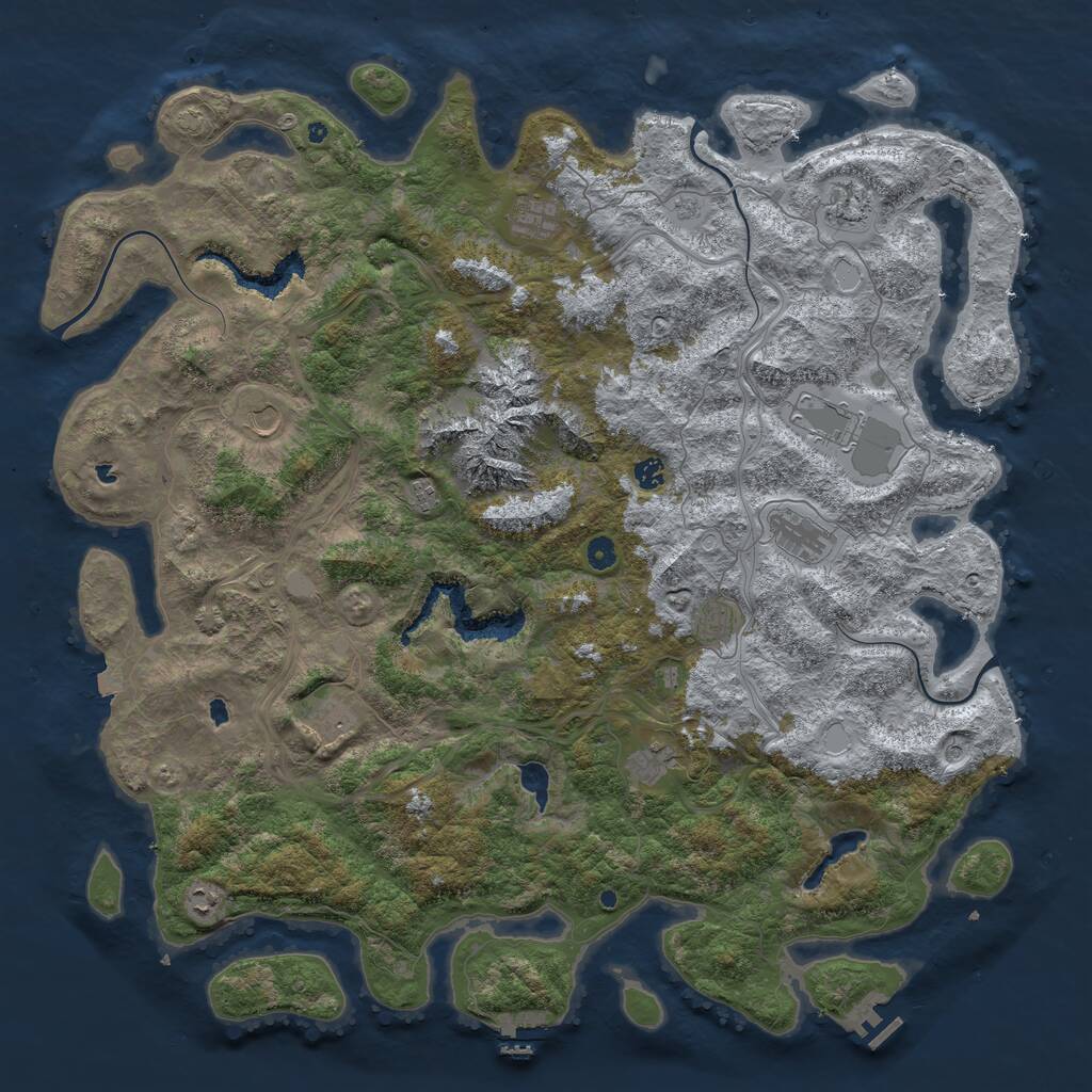 Rust Map: Procedural Map, Size: 5250, Seed: 10039, 17 Monuments