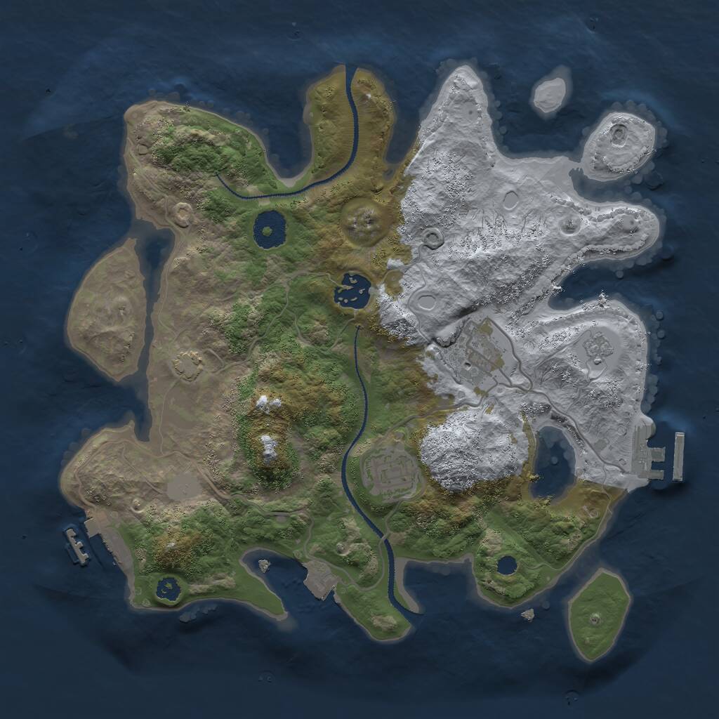 Rust Map: Procedural Map, Size: 3000, Seed: 161721138, 8 Monuments
